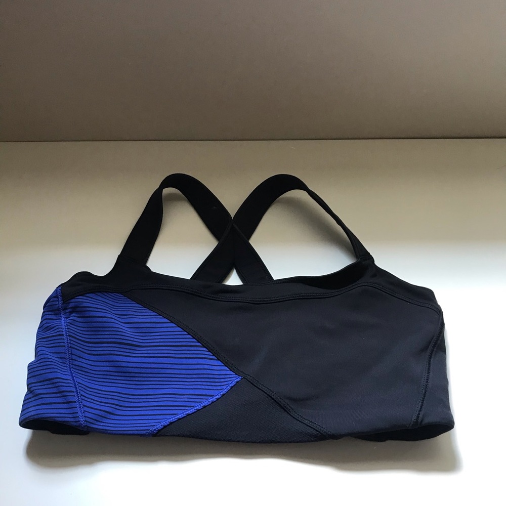 Lululemon sports bra blue black